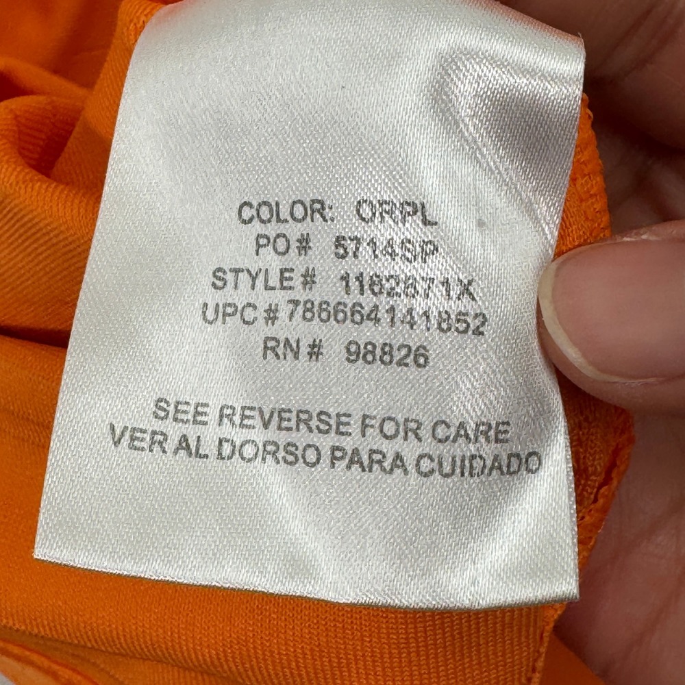 U.S. Polo Assn Golf Polo Shirt Mens Large Orange Textured Stripe Short Sl - Picture 10 of 11